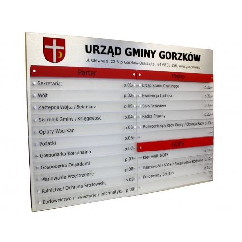Tablica informacyjna Urząd Gminy Gorzków